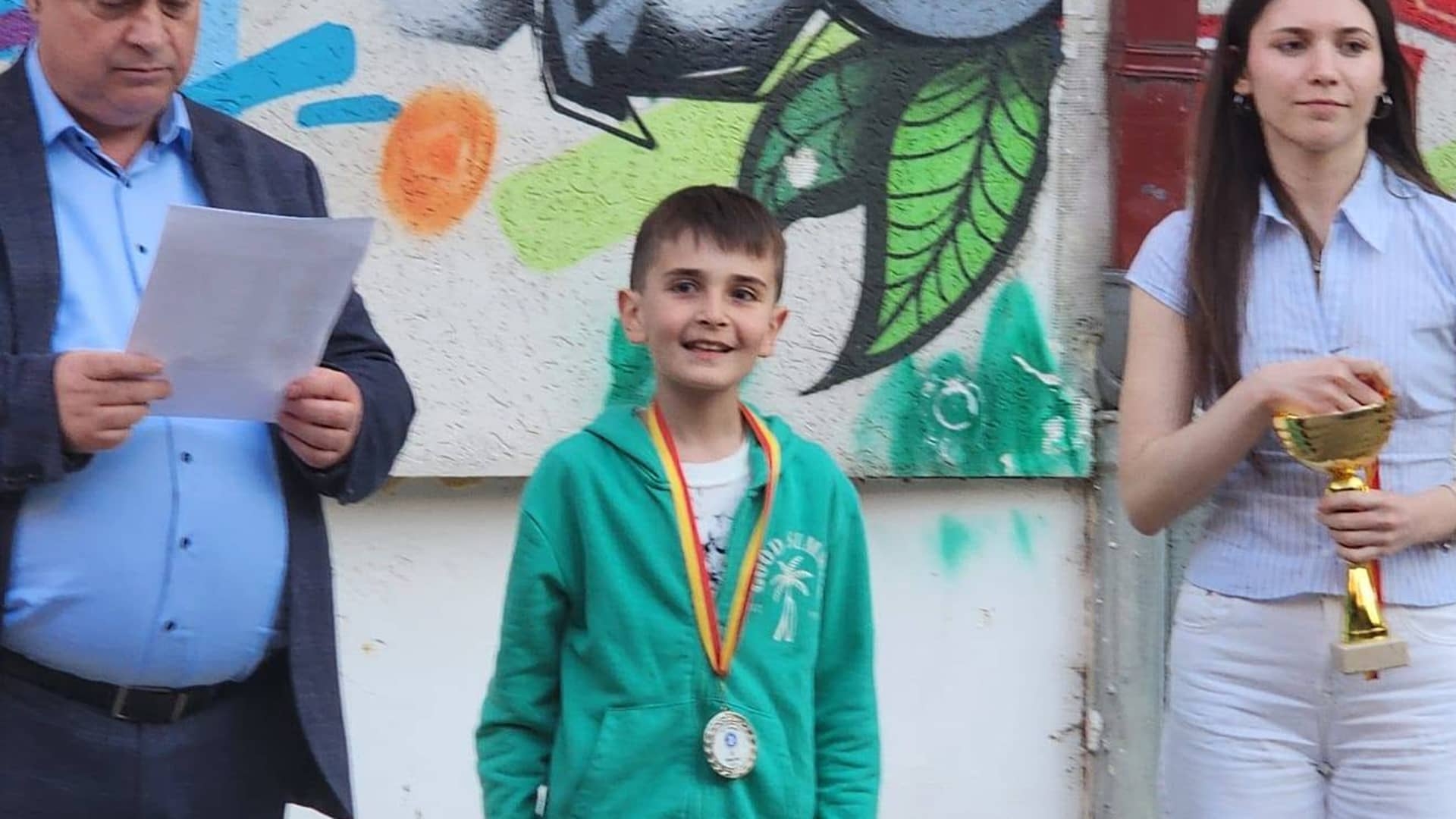 Ahmet Selim Abdurahman after winning second place at the North Macedonia Youth Chess Championship